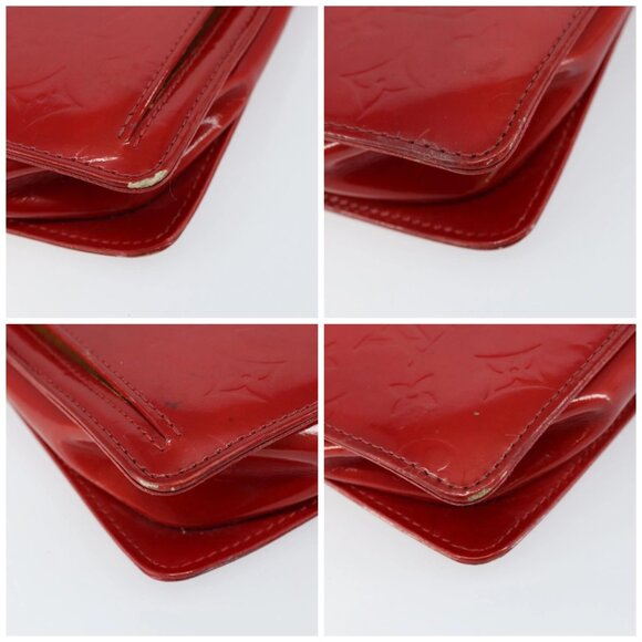LOUIS VUITTON Monogram Vernis Motto Accessory Pouch Red M91137 LV Auth gh1058 - Picture 16 of 16